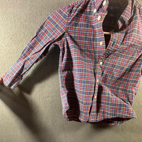 Ralph Lauren boys shirt 4t Kids Plaid Button Down Red Blue Americana school - Picture 2 of 7